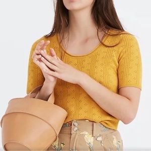 Madewell pointelle willford sweater tee marigold  size M